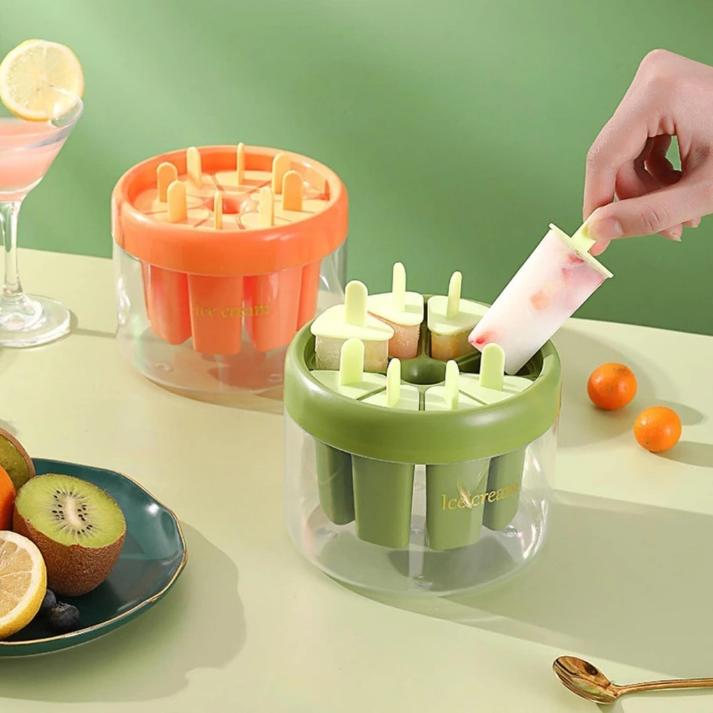 8-Piece Popsicle Ice Cream Mold Set – Create Homemade Ice Cream and Frozen Treat