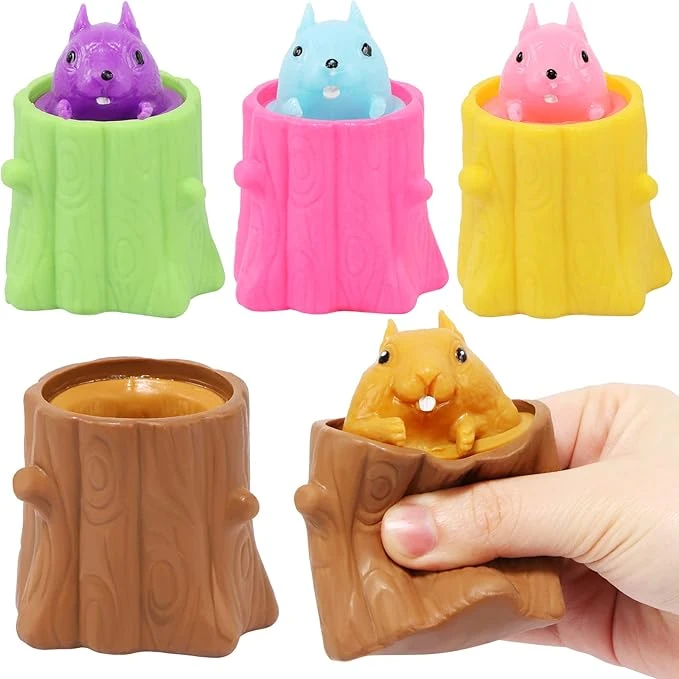 Squeeze Squirrel Toys - Fun Sensory Fidget Toys for Stress Rel