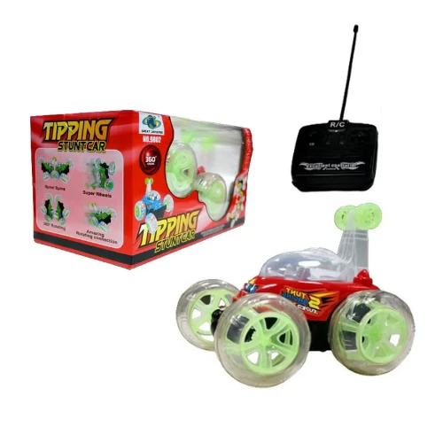 Tipping Stunt Car No.9802 – 360° Rotating Remote-Controlled Car | 4 Colors, Rechargeable RC Toy