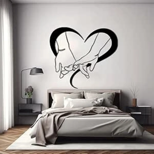 Holding Hands Acrylic Line Art – Minimalist Couple Wall Decor | Romantic Bedroom Art for Above Bed or Living Room | Love Sign Gift (30 cm, Black)