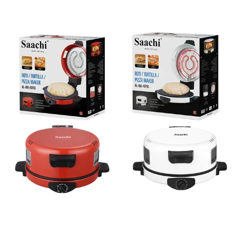 Saachi Roti / Tortilla / Pizza Maker – 30cm Non-Stick Plate | Variable Temperature Control & Viewing Window (Model: NL-RM-4979G)
