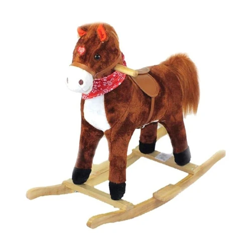 ZOOK Soft Ride-On Horse Toy with Music | Plush Rocking Horse for Toddlers | Sound & Motion Fun | Ages 1–3 Years