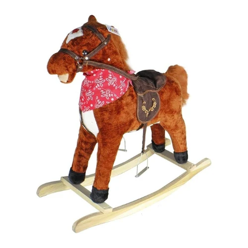 Baybee Wooden Rocking Horse for Kids (Pink) | Realistic Sound Effects | Classic Rocking Toy for Toddlers & Babies (Age 1–3 Years)