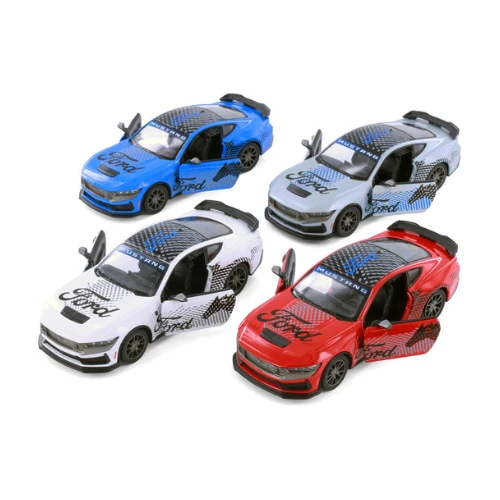 KiNSMART 2024 Ford Mustang Dark Horse Livery Edition | 1:38 Scale Die-Cast Metal Model Car | Pull-Back Action, Openable Doors – KT5455DF (EOS Series)