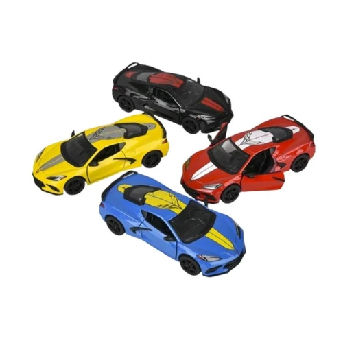 KiNSMART 2021 Corvette Livery Edition | 1:36 Scale Die-Cast Metal Model Car | Pull-Back Action, Openable Doors – KT5432DF (EOS Series, 1x12)