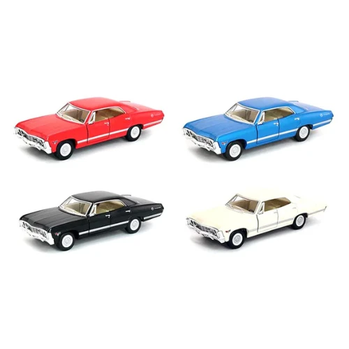 KiNSMART 1967 Chevrolet Impala | 1:43 Scale Die-Cast Metal Model Car | Pull-Back Action, Openable Doors – KT5418D (EOC Series, 1x12 Assortment)