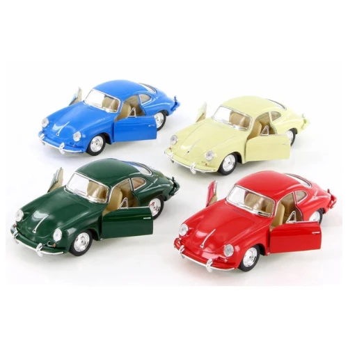 KiNSMART Porsche 356 B Carrera 2 | 1:32 Scale Die-Cast Metal Model Car | Pull-Back Action, Openable Doors – KT5398D (1x12 Carrera Series)