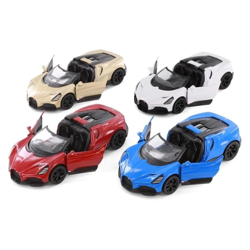 KiNSMART Bugatti Mistral | 1:36 Scale Die-Cast Model Car | Pull-Back Action, Openable Doors – RTS460D (Collectible Toy Car)
