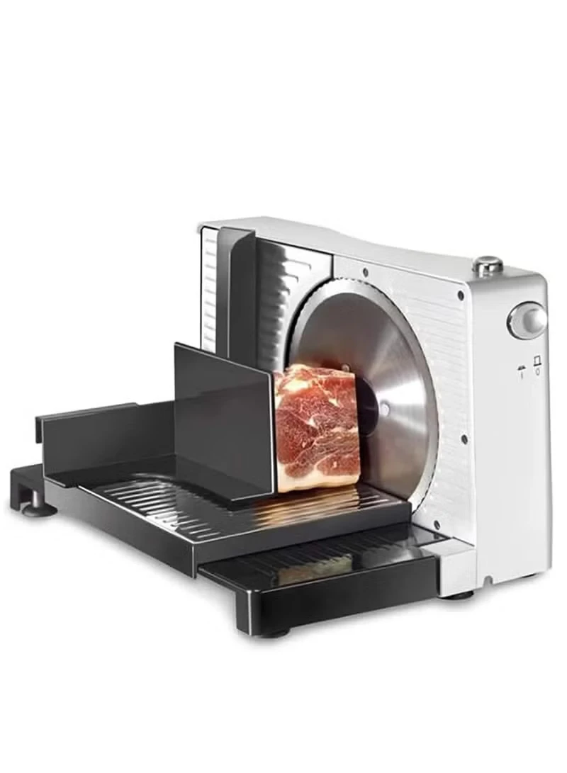 Electric Meat & Bread Slicer – 0–15mm Adjustable Thickness Cutter with Ø170mm Stainless Steel Blade | 100W Food Slicer for Meat, Cheese, Bread, and Cold Cuts