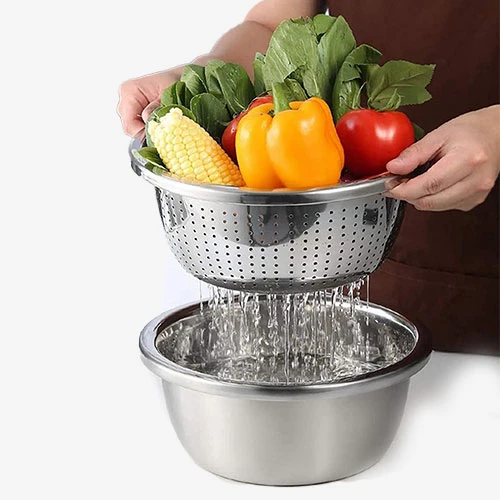 Bubble Tea Strainer – Stainless Steel Tapioca Pearl Drainer & Washing Bowl | Mesh Colander Basket for Fruits, Vegetables, and Bubble Tea Prep