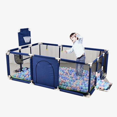 Baby Playpen – Cloth Game Fence Tent for Toddlers & Infants | Indoor/Outdoor Safety Play Yard & Ball Pool (Red/Blue)