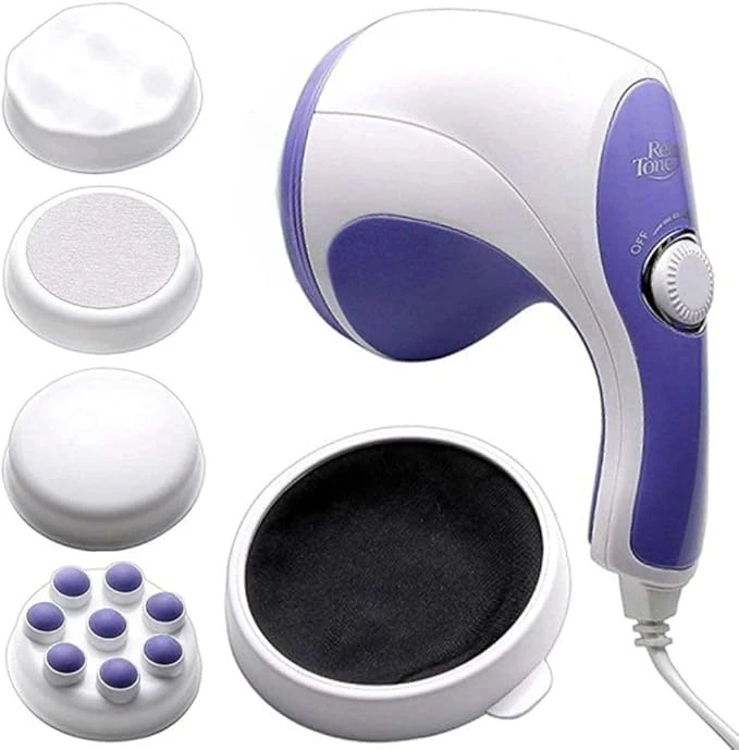 Spin Tone Electric Body Massager – Full Body Slimming & Pain Relief Machine with 3 Massage Heads | For Back, Legs, Feet & More