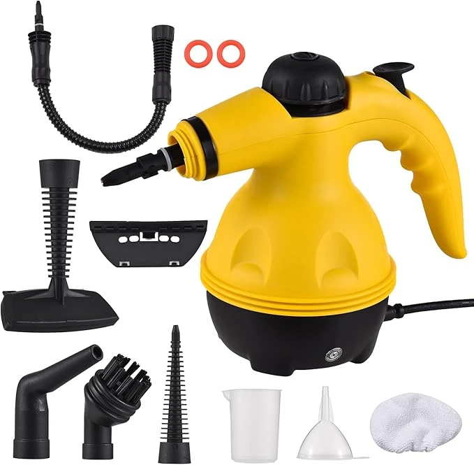 Handheld Steam Cleaner – 1000W High-Temperature Pressurized Cleaning Machine with 10-Piece Accessory Set | Portable Steamer for Kitchen, Sofa, Bathroom, Car & Windows