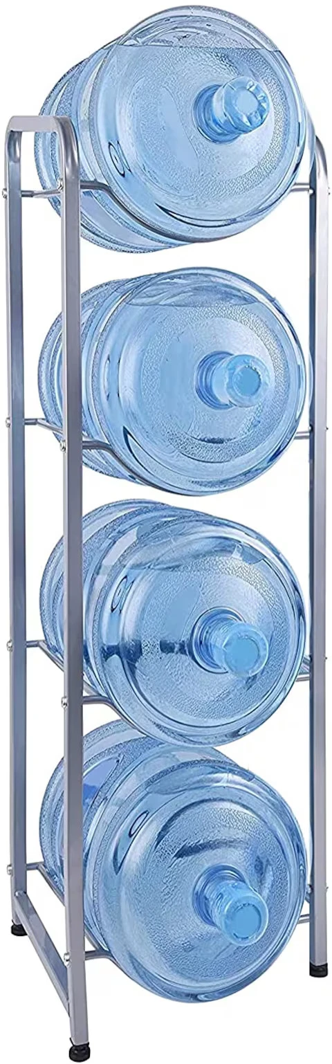 4-Tier Water Bottle Holder Shelf – Heavy-Duty Rack for 5-Gallon Jugs | Space-Saving Cooler Jug Storage Stand for Home or Office