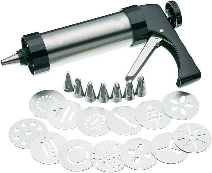 Cookie Press & Icing Gun Set | 20+ Discs & Nozzles for Baking & Decorating, Biscuts maker