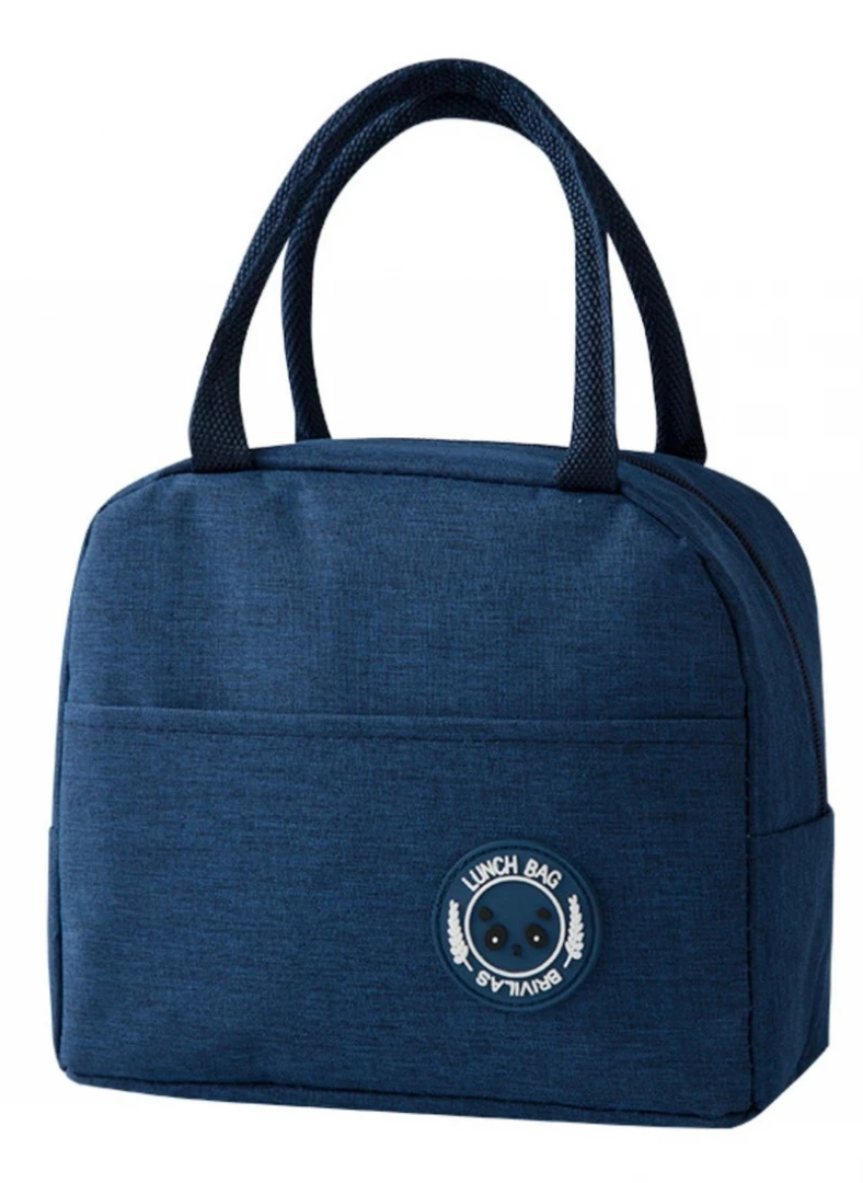 MAPPERZ Thick Thermal Insulated Lunch Tote Bag – Hot & Cold Food Container with Sturdy Handle & Pocket for Office, Work, Hiking, Outdoor Picnic – Blue (Pack of 1)