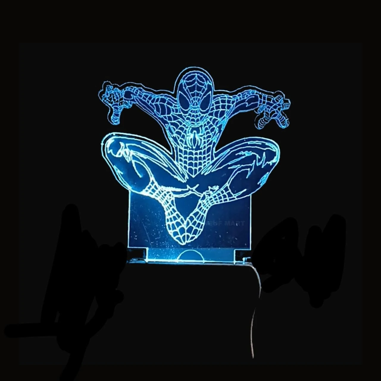 Illuminated Series 3D Spider-Man LED Table Lamp – Plug-In Acrylic Night Light with Colorful Visual Illusion