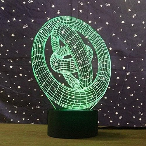 3D Acrylic Rings Illusion LED Lamp – Romantic Optical Light for Bedroom, Weddings & Gifts