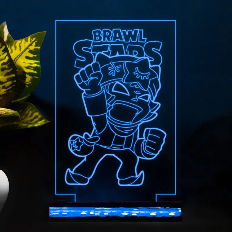 Brawl Stars Character 3D Illusion Night Lamp – Acrylic LED Touch Light for Kids & Gamers
