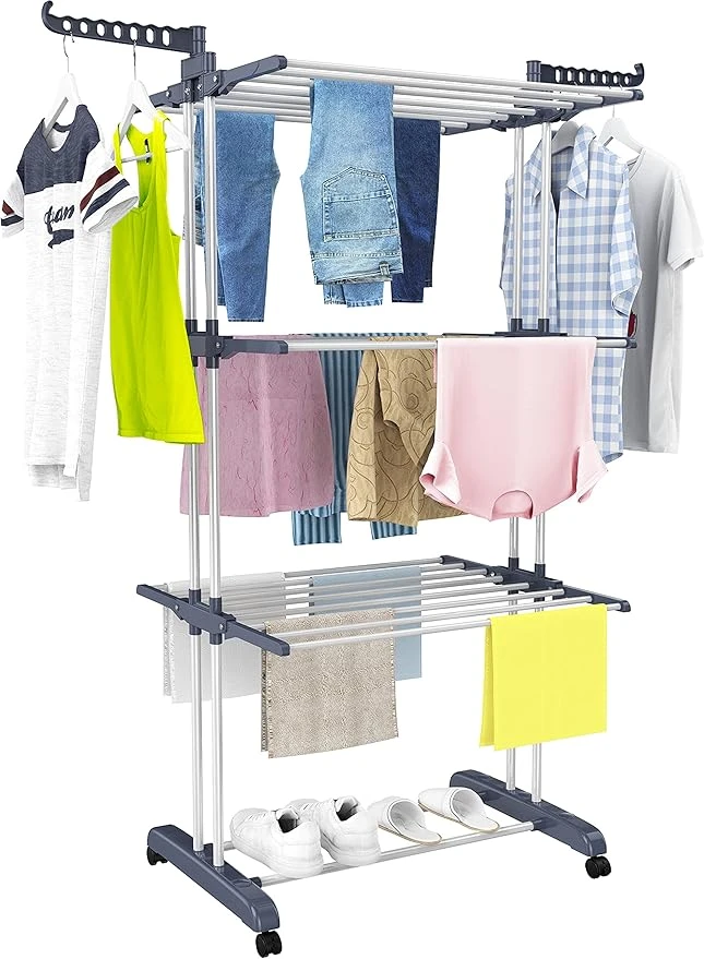Clothes Drying Rack – 67.7" High, Foldable & Movable