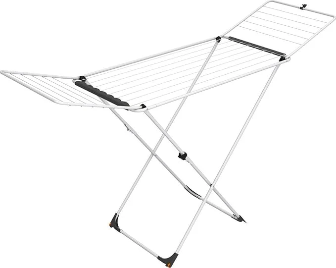 Clothes Dryer 18M – Foldable Drying Rack with Silver Frame, 180cm x 50cm x 108.5cm, Silver-Coated Metallic Finish