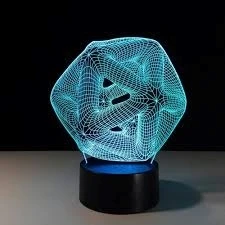 Abstract Shape Night Light – 3D Optical Illusion LED Lamp for Bedroom, Desk, or Modern Home Décor