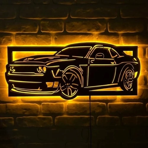 Dodge LED Wall Sign – Acrylic Car Logo Light for Auto Fans | Muscle Car Wall Dec