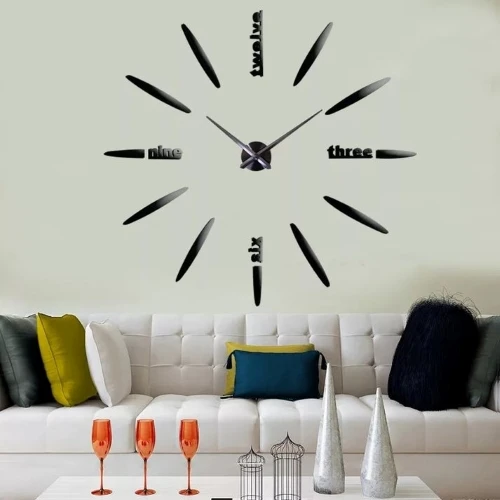 Modern Acrylic DIY Wall Clock – Large 60x60 cm Silent 3D Decorative Timepiece