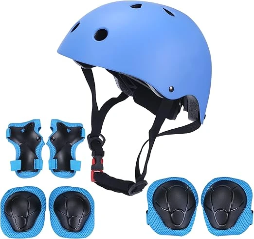 Helmet and Knee Pad Set – Blue | Ultimate Safety for Kids & Adults