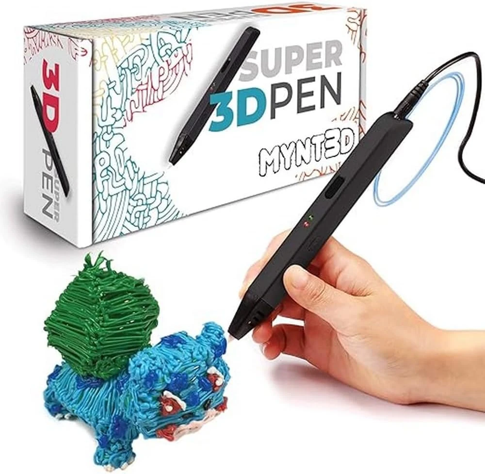 MYNT3D Super 3D Pen with 10-Color ABS Filament Refills – Create 3D Art, Draw in Air, and Bring Ideas to Life
