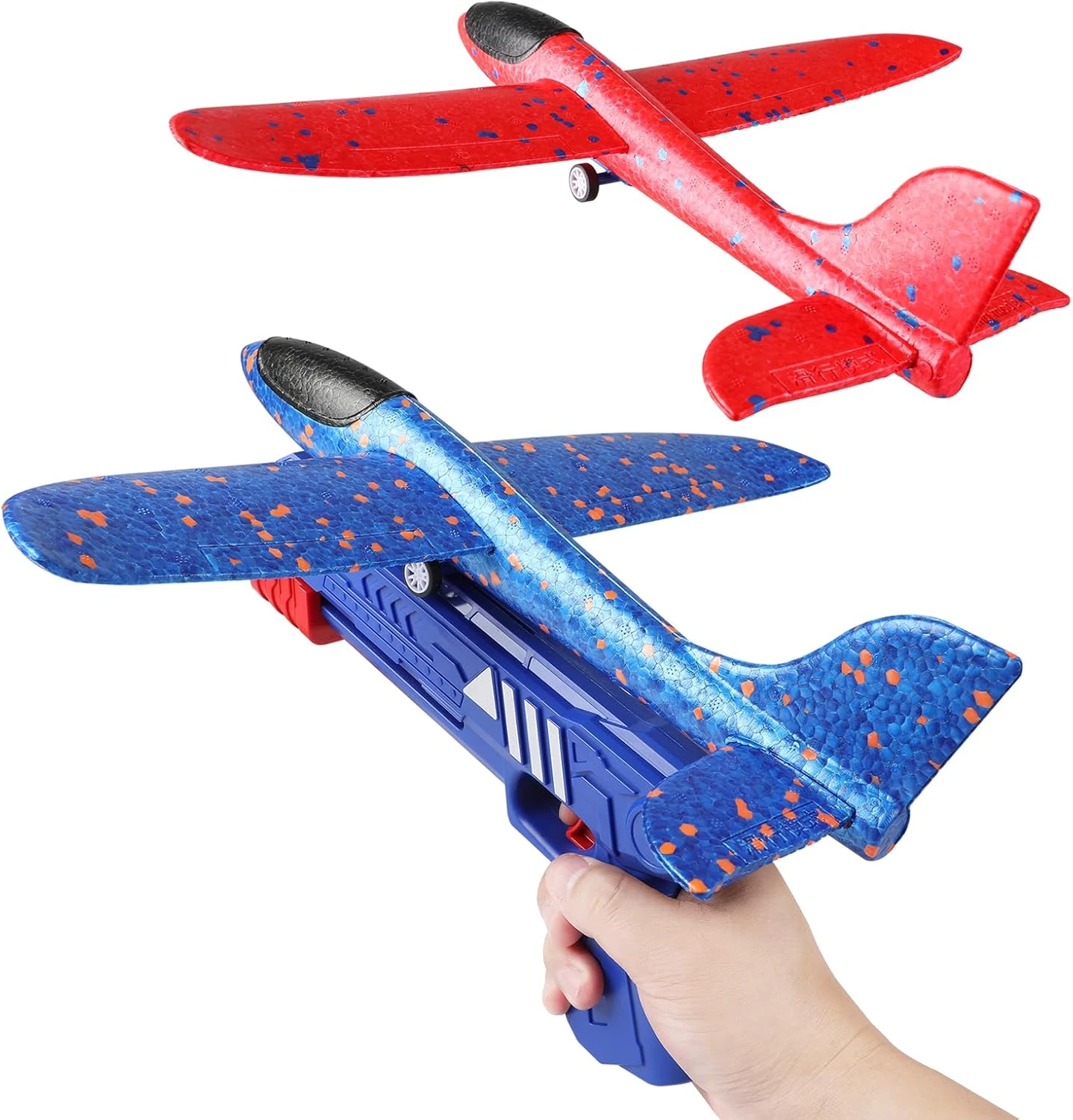 Airplane Launcher Gun for Kids – Foam Glider Plane Toy with Catapult Launcher