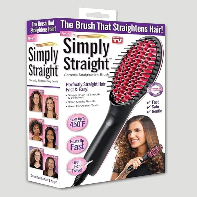 Simply Straight Ceramic Hair Straightening Brush – Effortless Styling with Every
