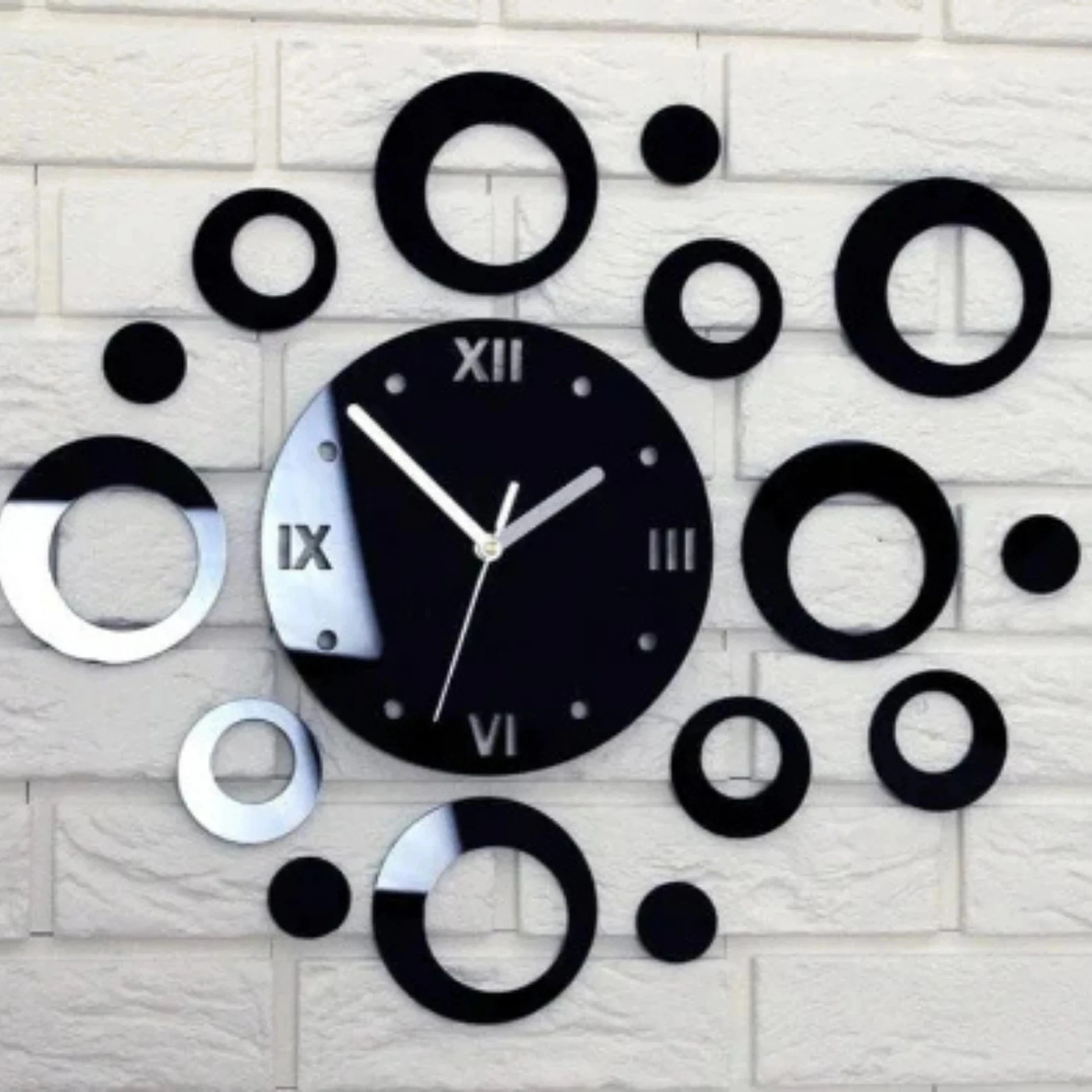 Roman Rings DIY Acrylic Wall Clock (60×60 cm)