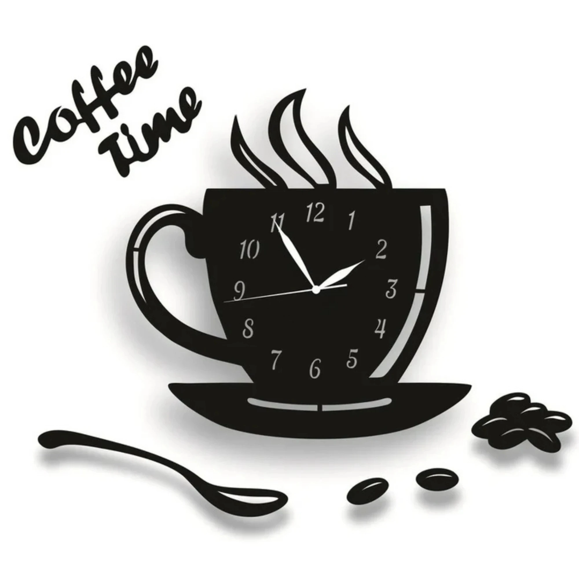 Coffee Cup Shape Wall Clock Antique Design