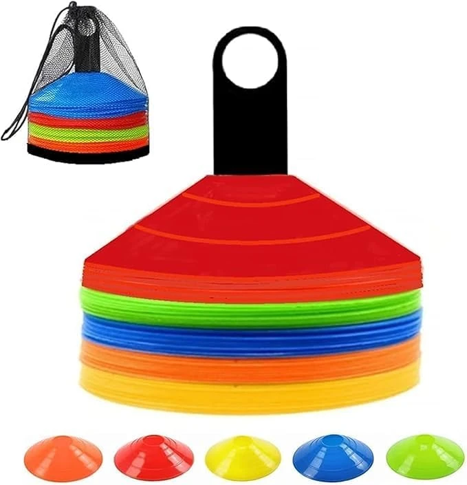 50 Pcs Soccer Cones - Agility Training Disc Cones, Flexible & Durable PE