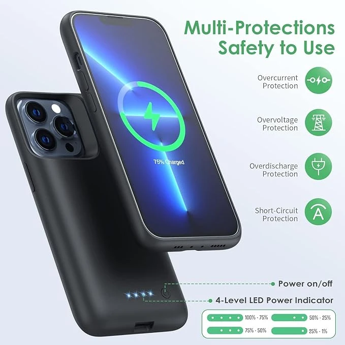 3500mAh Battery Case for iPhone 13 Pro – Slim, Portable Power on the Go