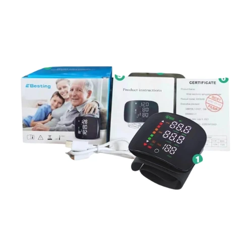 Rechargeable Electronic Blood Pressure Monitor – Touchscreen Digital Sphygmomanometer | Portable, Automatic, and Accurate with Cuff & USB Charging