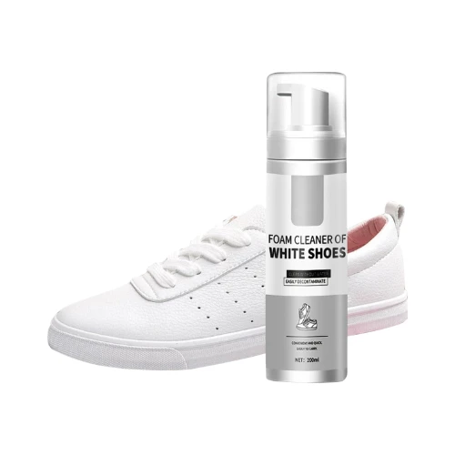 WILLIAM WER WLWE White Shoe Foam Cleaner – 200ml Instant Sneaker Cleaner | Quick Decontamination, No-Water Cleaning, Safe for Leather & Fabric