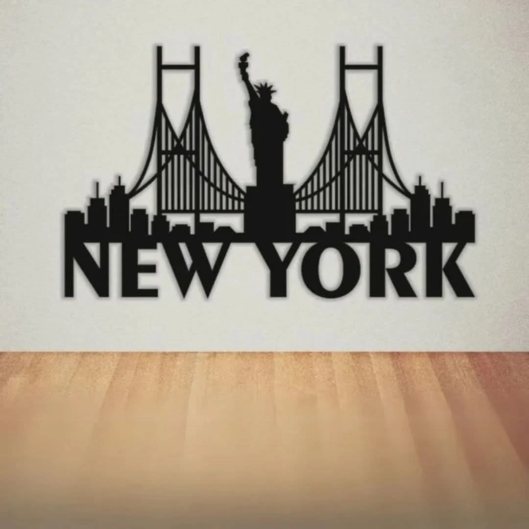 🗽 New York Skyline Acrylic Wall Decor – Statue of Liberty & City Silhouette | Modern Wall Art & Housewarming Gift