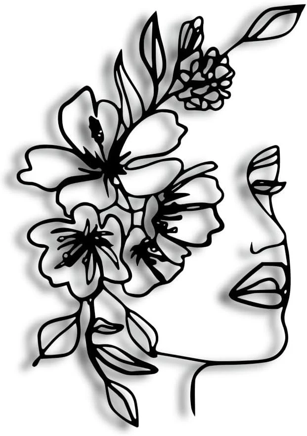 Female Face Silhouette – Acrylic Wall Art | Modern Wall Decor for Living Room & Bedroom