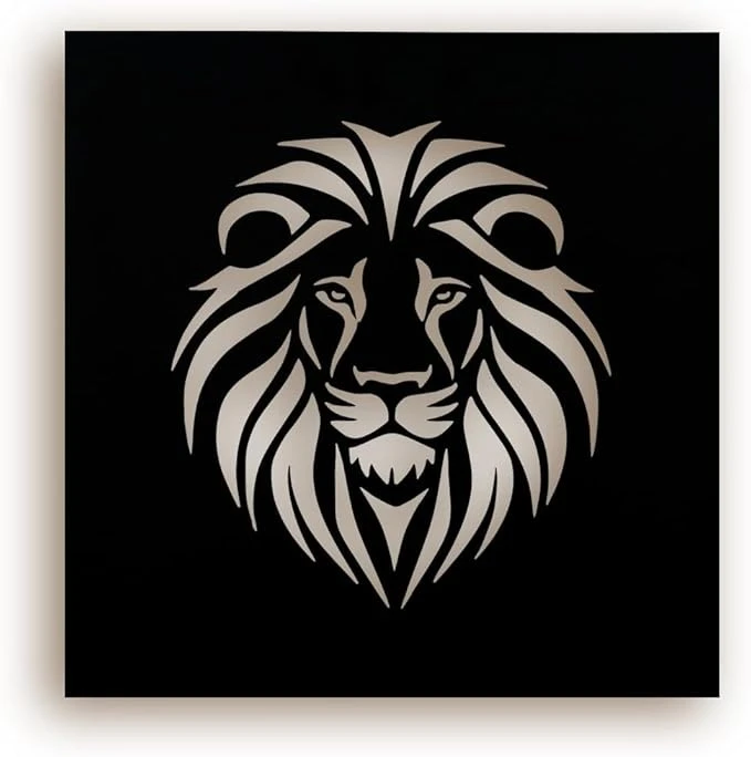 Lion Portrait Artwork Animal Wall Art, Wall Mounted Animal Head, King Art, Wall Decor for Home Living Room Bedroom Office Hotel, Size - 50 x 50 Cm