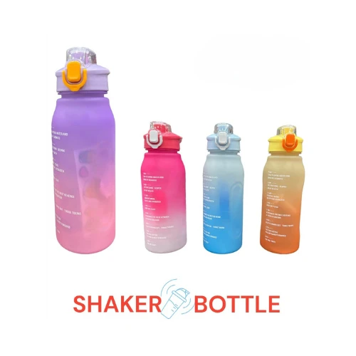 CAPIJIONG 2000ml Gradient Color Water Bottle with Straw – Large Capacity Sandblasted Sports Bottle for Girls, Portable Leakproof Outdoor Fitness Cup (Multiple Colors, English Printed)