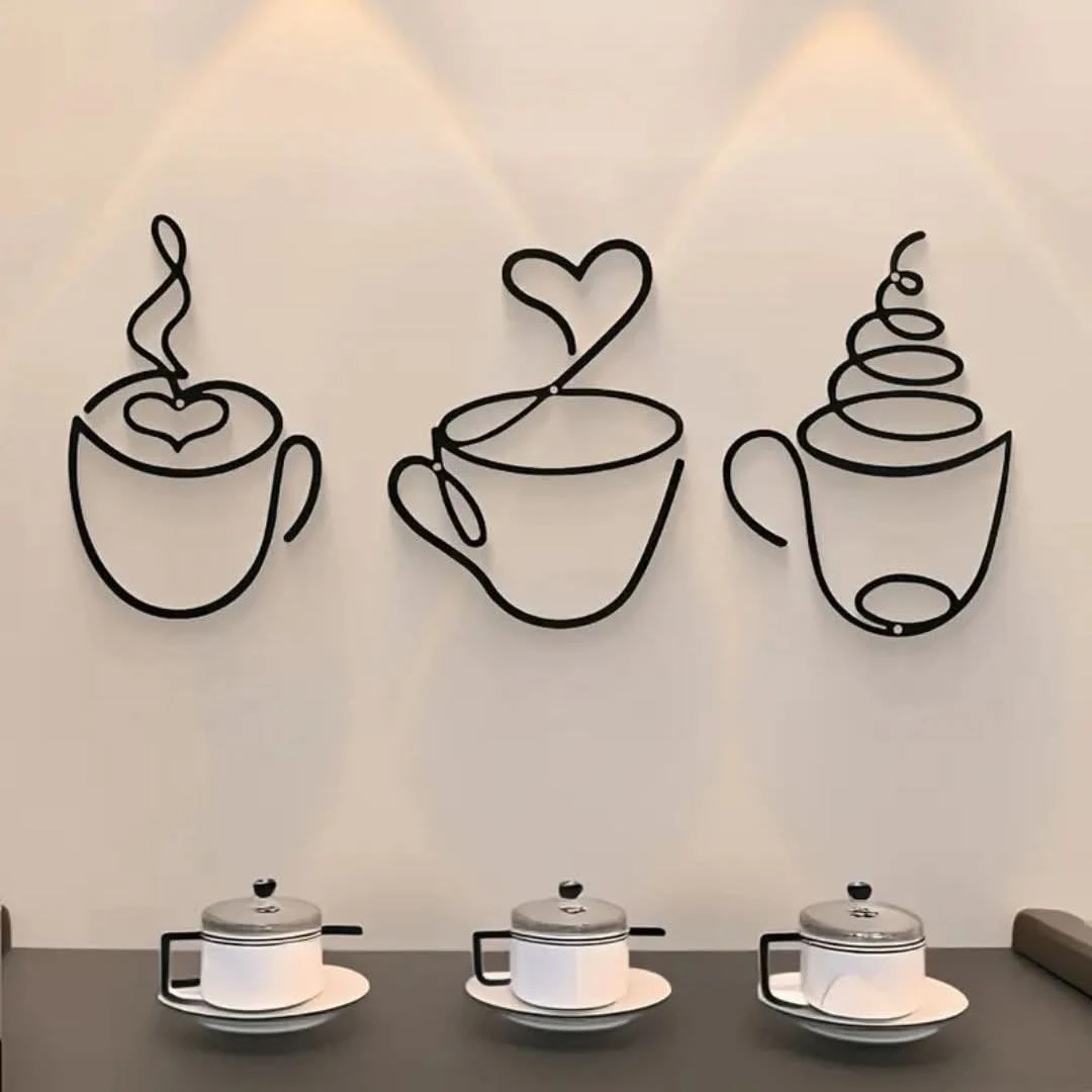 Coffee Cups with Heart – Acrylic Wall Art | Kitchen Wall Decor | Gift for Coffee Lovers