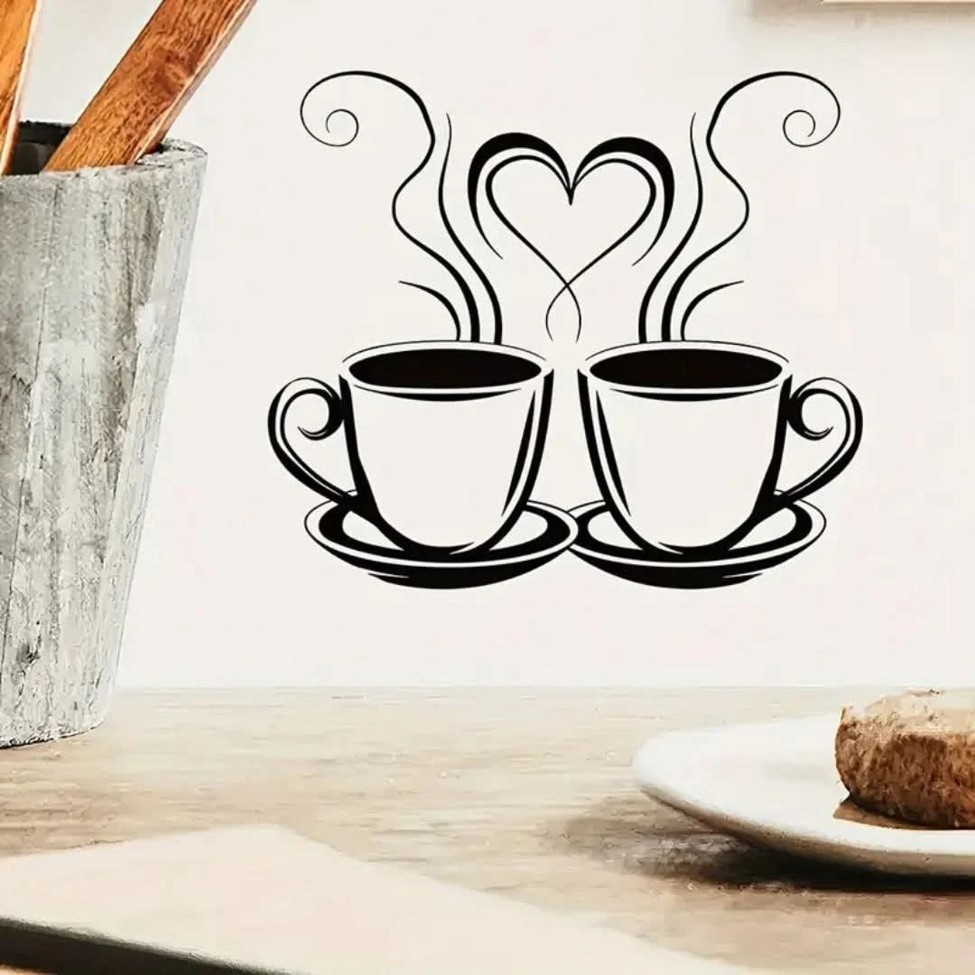 Heart Pattern Self-Adhesive Acrylic Wall Art | Tea Room, Coffee Room, Kitchen, Restaurant Decor