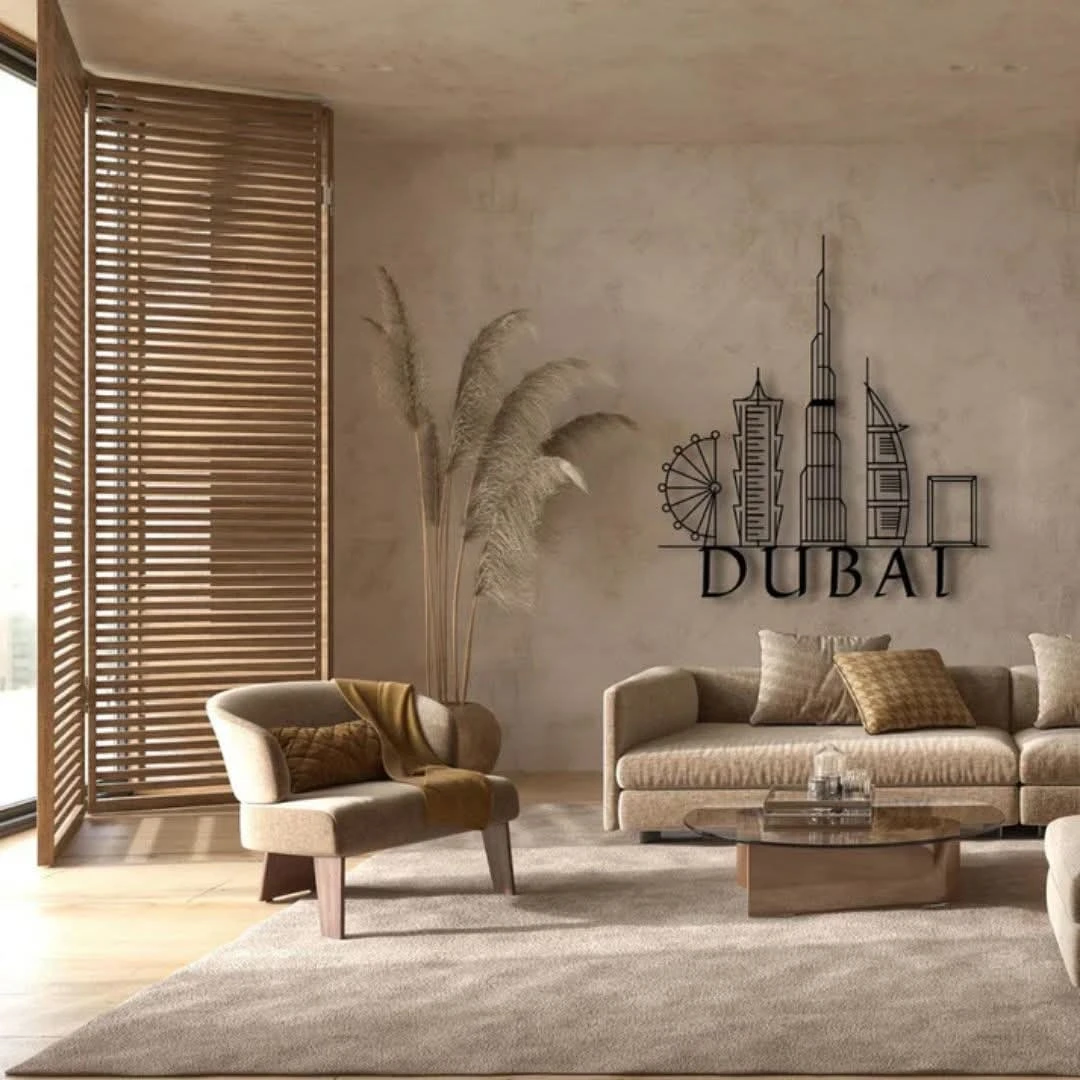 Dubai City Skyline 3D Acrylic Wall Art | UAE Landscape Decor | Modern Cityscape Wall Hanging & Gift