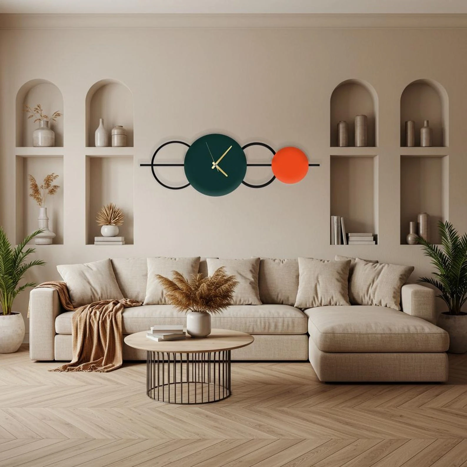 Geometric Acrylic Wall Clock | Multi-Color Large Modern Wall Clock | Stylish Decor for Living Room & Office