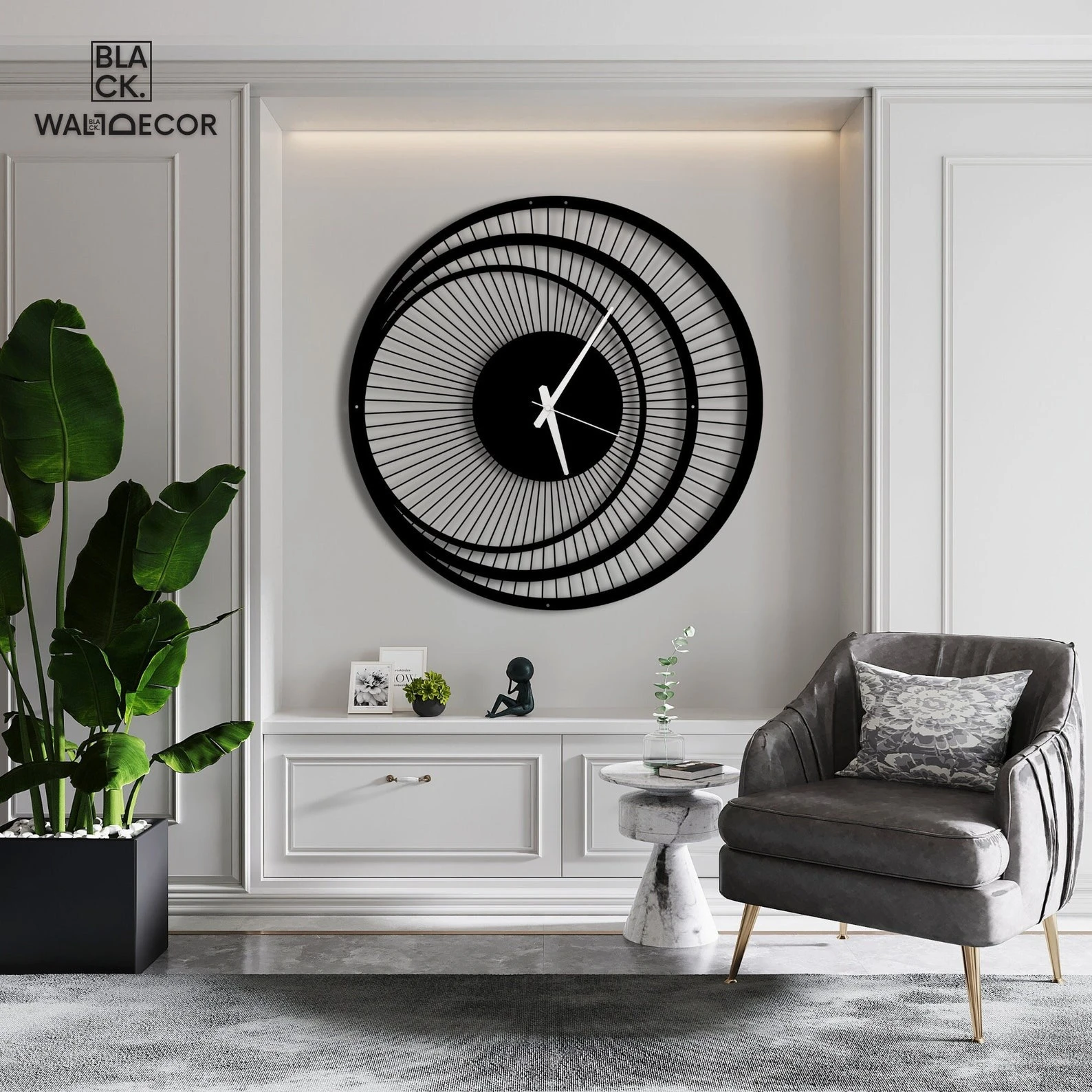 Triple Circle Acrylic Wall Clock | Unique Round Oversized Modern Wall Clock | Decorative Acrylic Timepiece