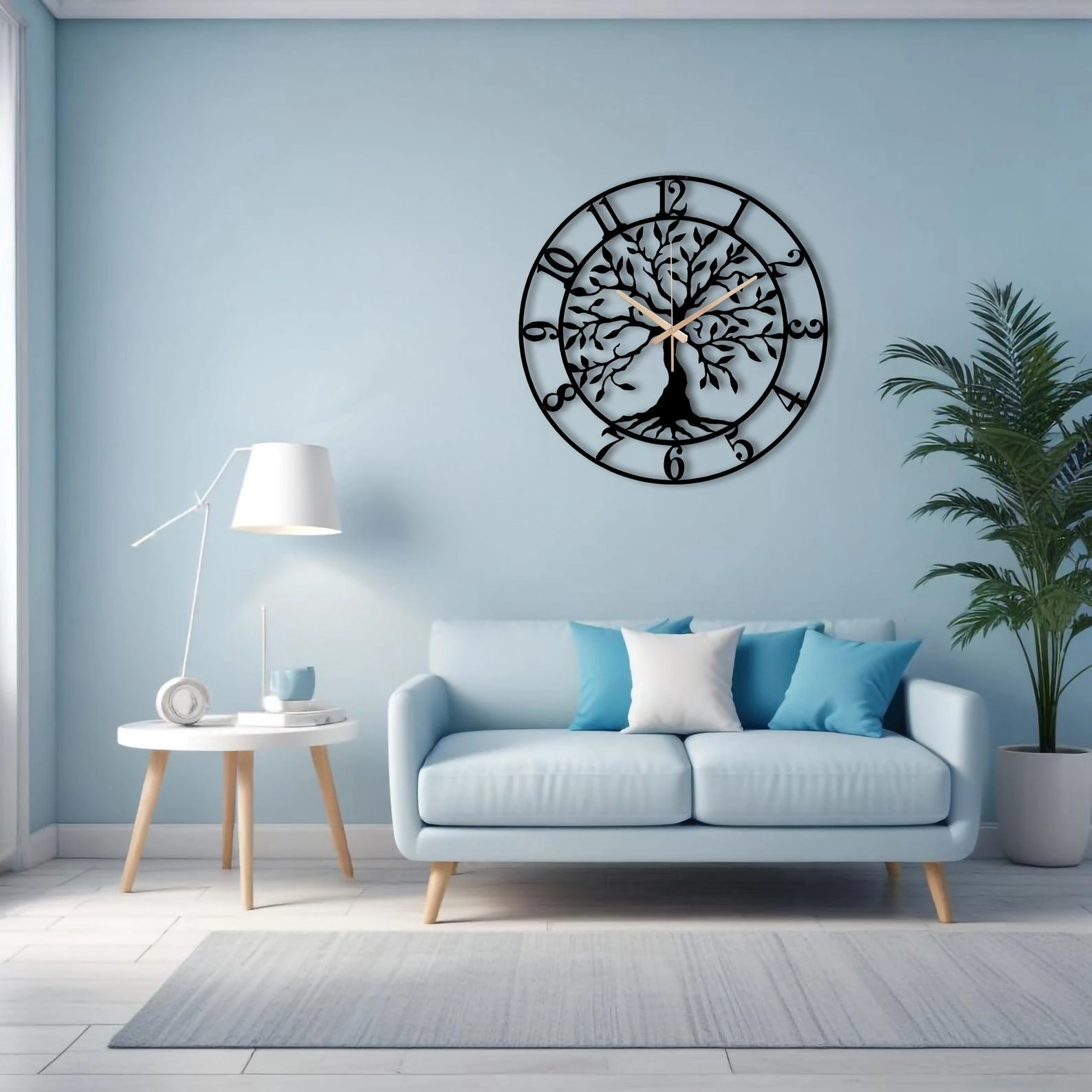 Modern Tree of Life Wall Clock | Large Acrylic Wall Art | Elegant Home & Living Room Decor