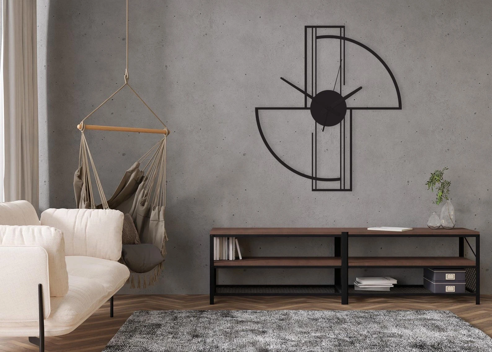 Modern Minimalist Acrylic Large Wall Clock | Abstract Geometric Art | Contemporary Silent Home Decor
