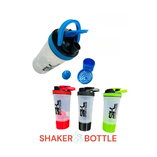 750ml Protein Shaker Blender Bottle with Stainless Steel Ball & Extra Compartment – Leakproof, BPA-Free Gym Bottle for Whey Protein Mix – Multicolor